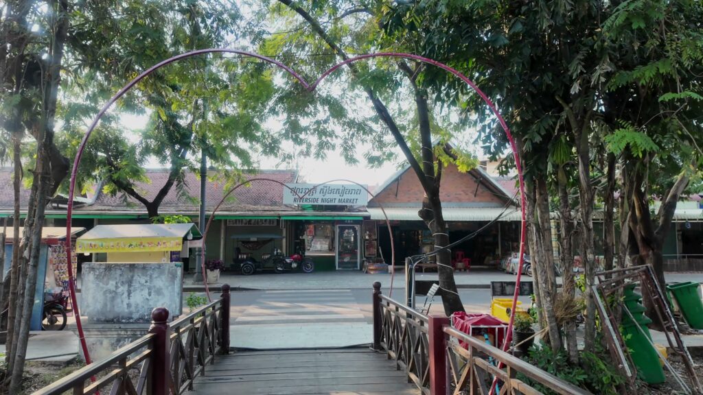 A quiet morning scene near the riverside night market area